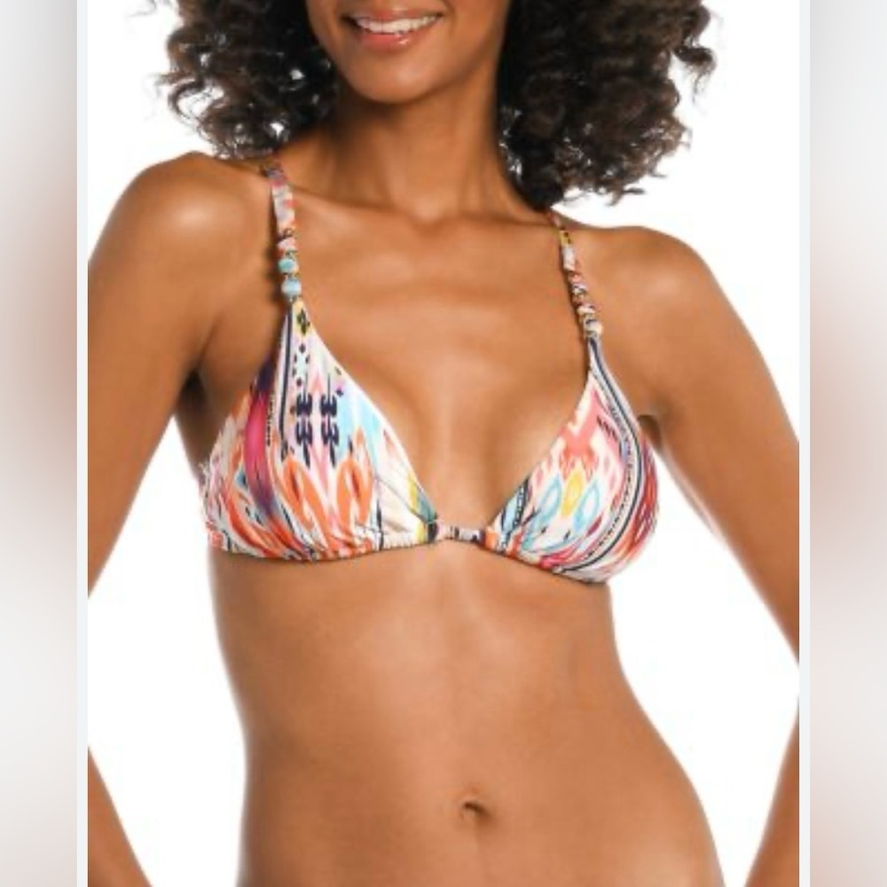 La Blanca Desert Dream Triangle Multicolor Bikini Top - Size 4